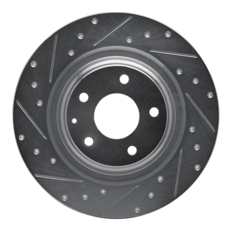 Mazda CX-9 Brake Rotor (1) - Rear Left - R1 Concepts - Drilled & Slotted - Silver - `16-`23